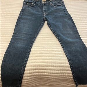 MOTHER Ankle Fray Girl Crush Skinny Jeans